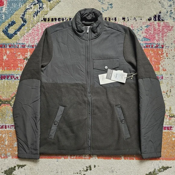 Vuori Morrow Sherpa Jacket Men Small Dark Oregano Green Long Sleeve Full Zip - Picture 4 of 15